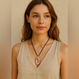 Vintage Kokopelli Pendant Necklace – Southwestern Boho Tribal Clay Jewelry